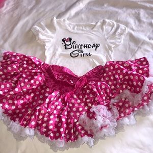 Birthday girl Minnie outfit size 4/5